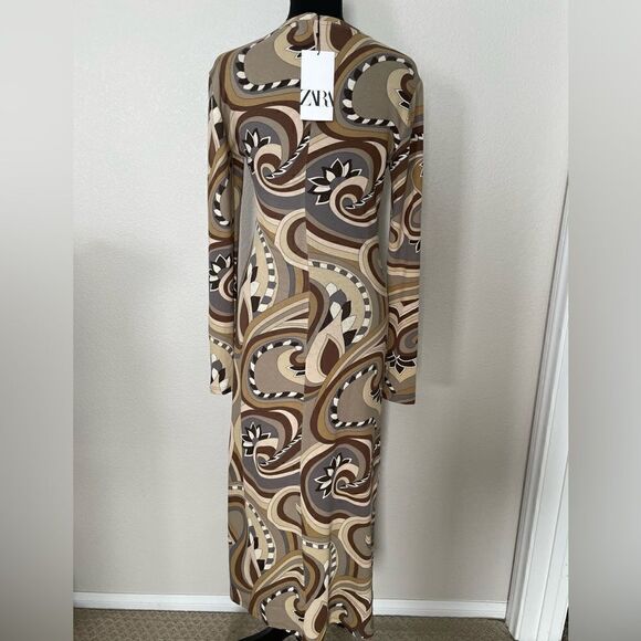 NWT Zara Printed Midi Dress - Picture 8 of 13